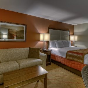 King Bed with Sleeper Sofa & Micro/Fridge